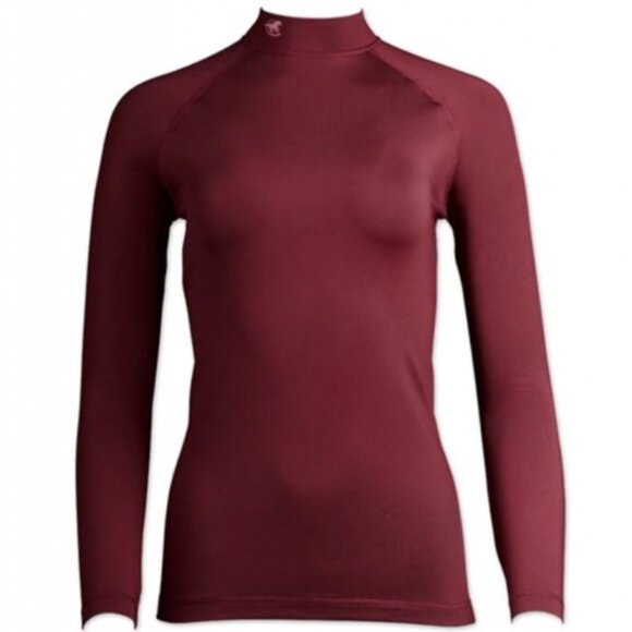 Piper Winter Essentials Baselayer Mock Neck Long Sleeve Top by SmartPak - Merlot - Picture 6 of 6